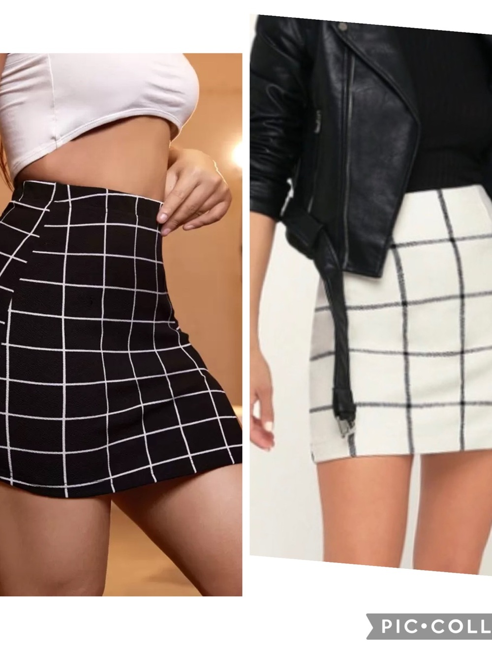 2 Plaid Mini Skirts 🖤 Black & White Bundle